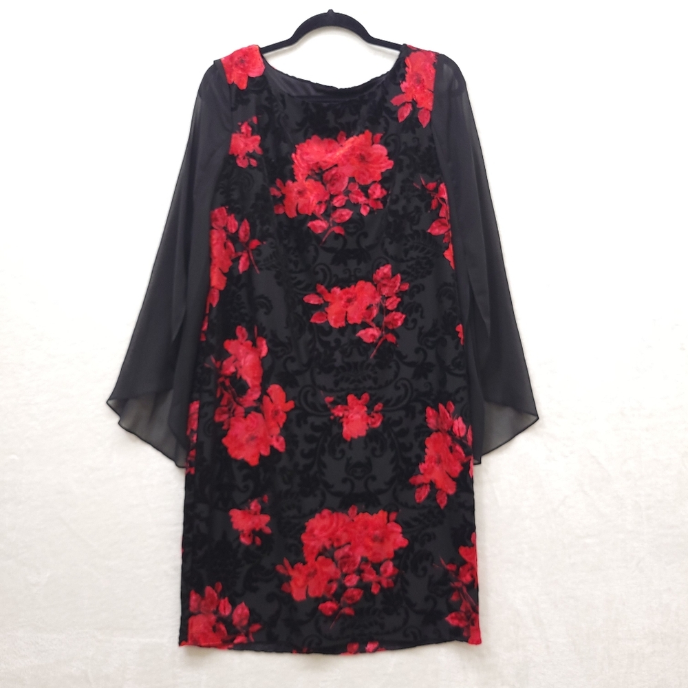 Connected APPAREL Floral Red and Black Sz 8